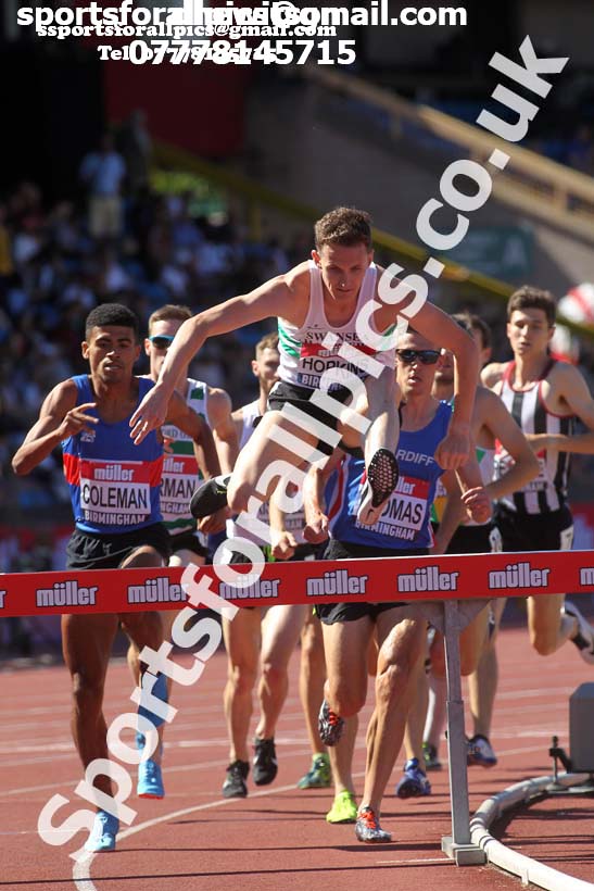 Mens 3000 metres steeplechase, Muller British Championships, Alexander Stadium, Birmingham. Photo: David T. Hewitson/Sports for All Pics